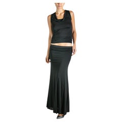 2000S RICK OWENS Black Wool 2 Piece Gown