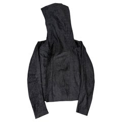 2000s Rick Owens hooded leather jacket