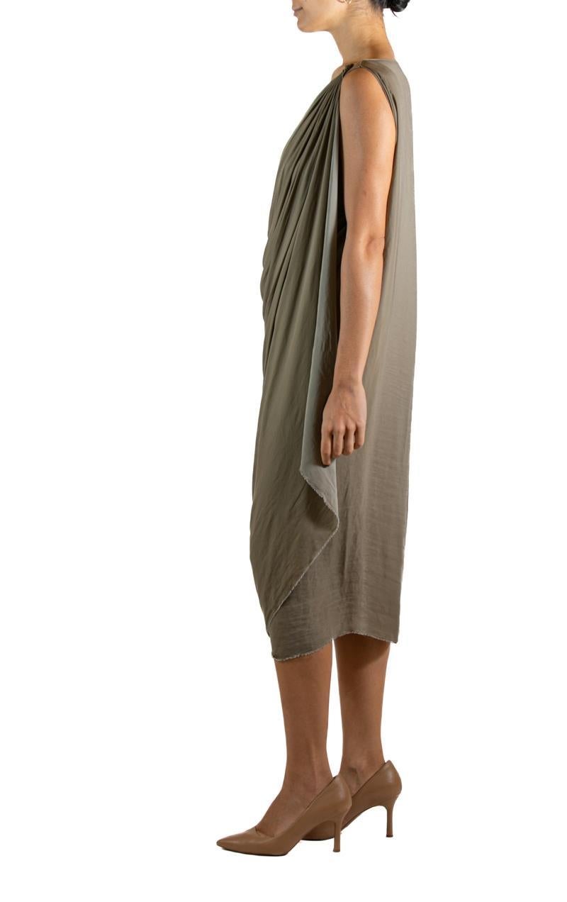 2000S RICK Owens Gonna in lana e rayon verde giada Top in cashmere in vendita 1