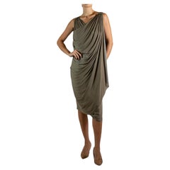 2000S RICK OWENS Jade Green Wool & Rayon Cashmere Skirt Top