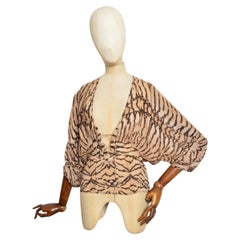2000’s Roberto Cavalli Animal Snake Print Silk Chiffon Blouse - Top