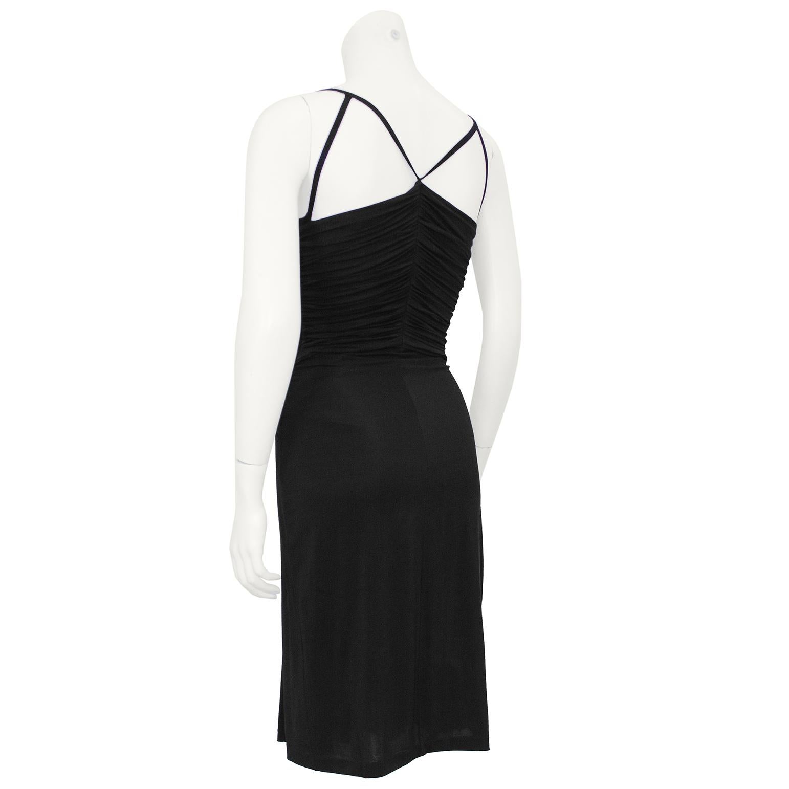 2000s Roberto Cavalli Black Grecian Style Cocktail Dress In Good Condition For Sale In Toronto, Ontario