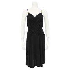 2000s Roberto Cavalli Black Grecian Style Cocktail Dress