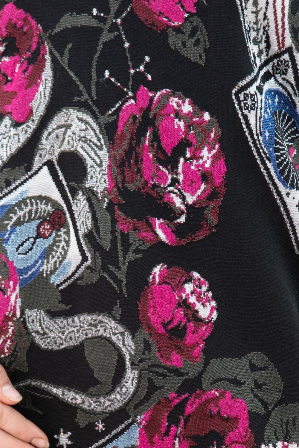 2000S Roberto Cavalli Black Rayon Blend Knit Dress With Snakes & Playing Cards For Sale 4