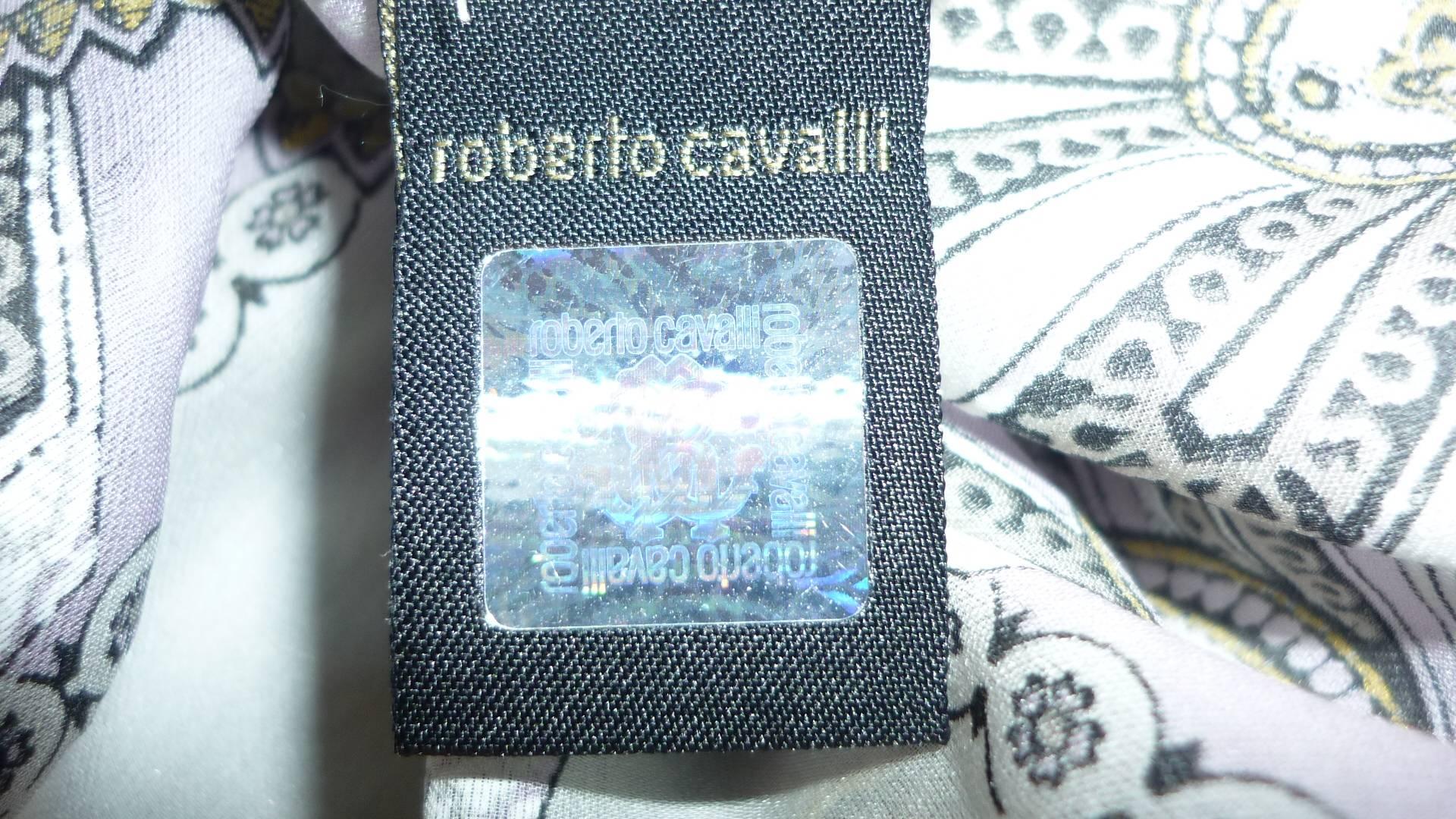 2000er Roberto Cavalli Chiffon bedrucktes Oberteil mit Kummerbandgürtel (S) im Angebot 1