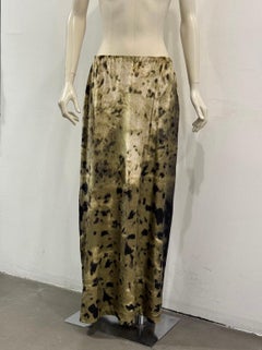 2000s Roberto Cavalli foil print iridescent maxi velvet skirt