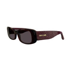 2000s Roberto Cavalli Genuine Snakeskin Burgundy Acrylic Sunglasses