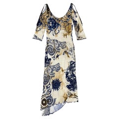 Robe géométrique à épaules dénudées Roberto Cavalli des années 2000
