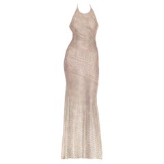 2000S Roberto Cavalli Ivory & Light Blue Polyester Blend Faded Snake Print Halt