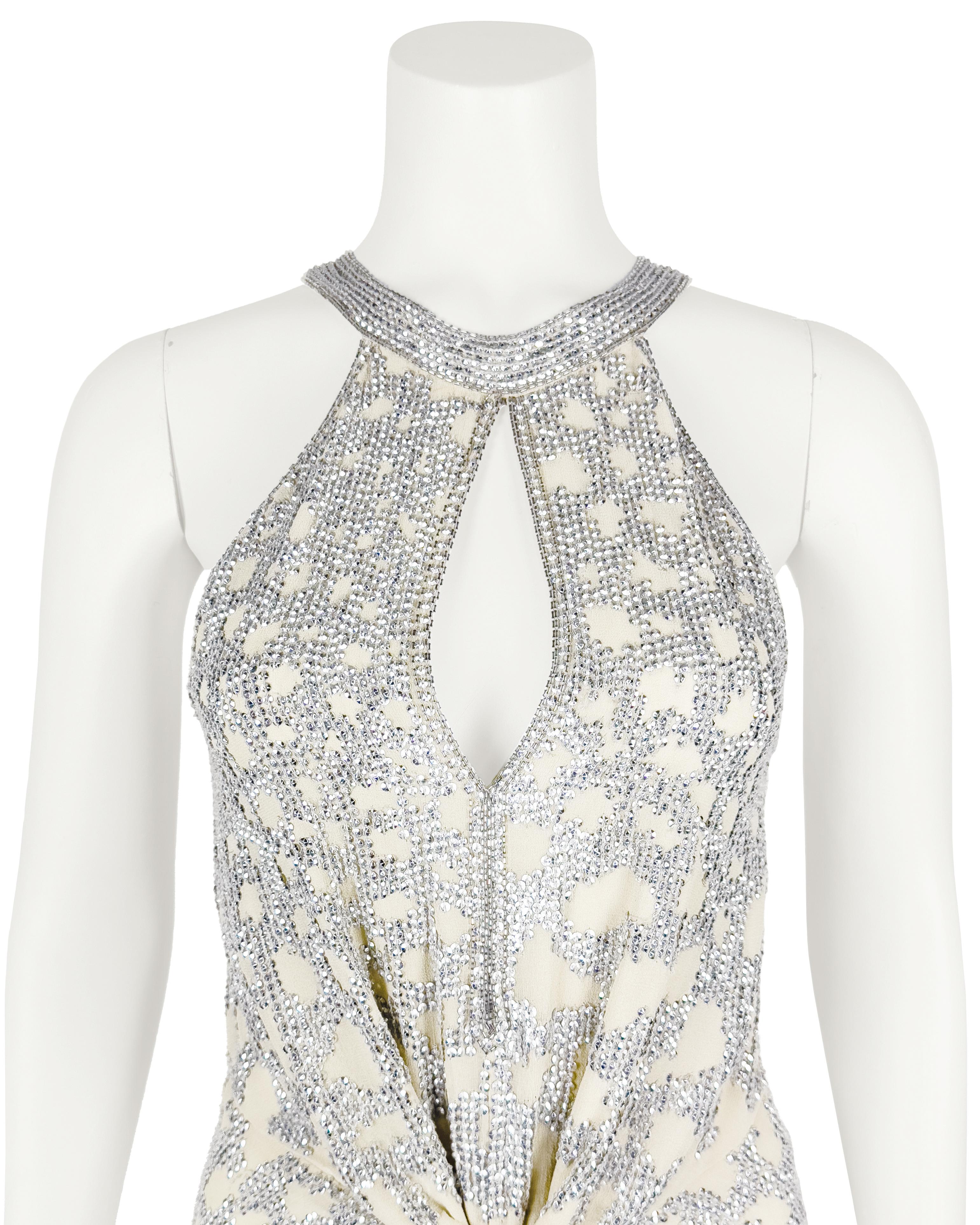 2000's Roberto Cavalli Jewel Encrusted Evening  Mini Dress In Good Condition For Sale In Toronto, Ontario
