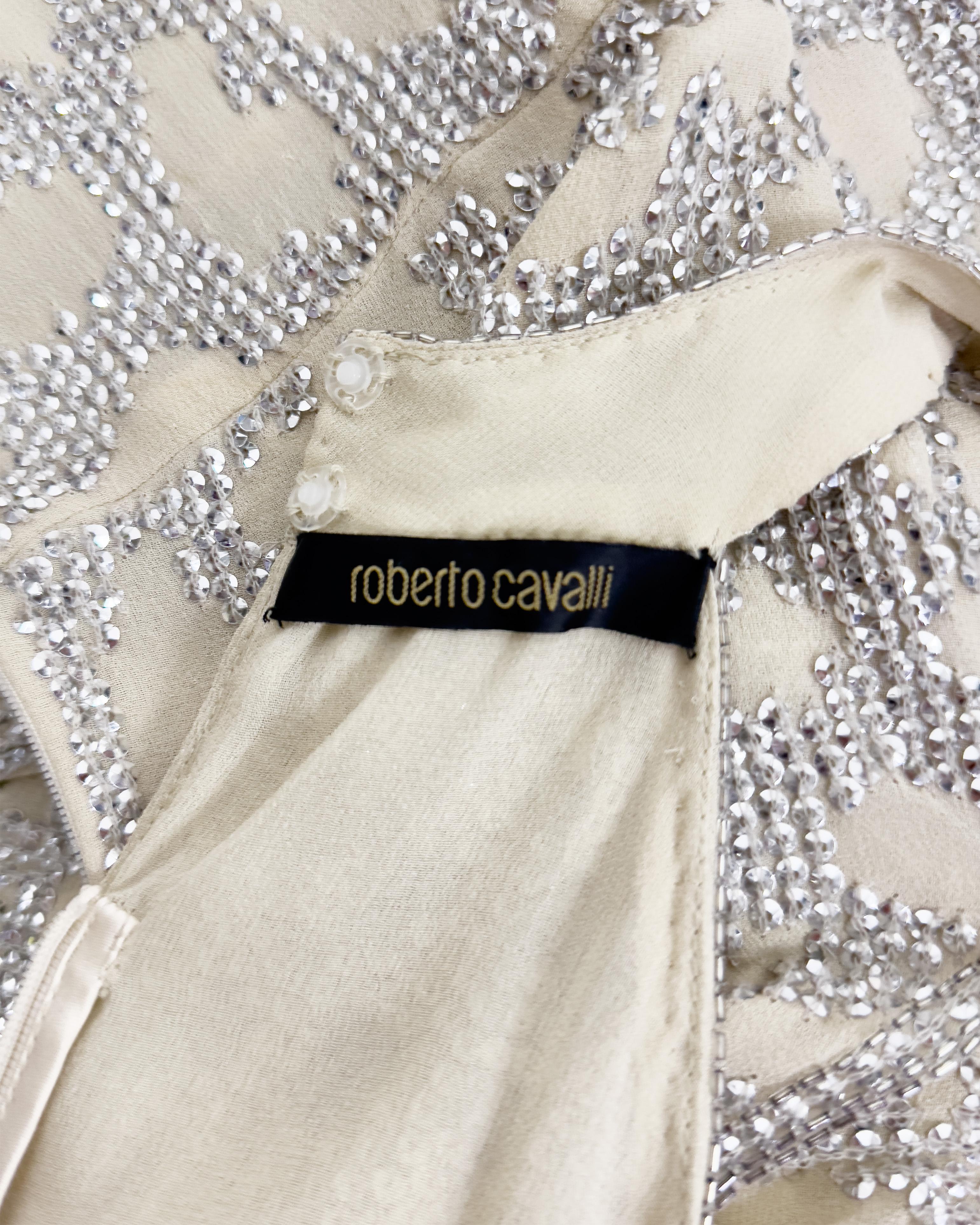 Women's 2000's Roberto Cavalli Jewel Encrusted Evening  Mini Dress For Sale