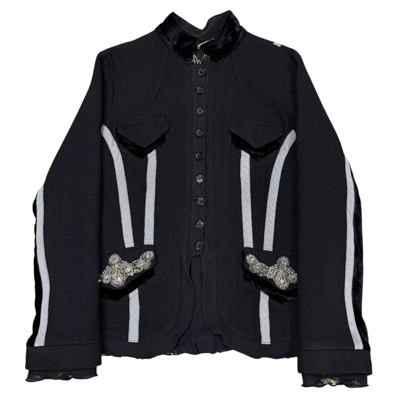 2000s Roberto Cavalli jewel pocket embellished jacket