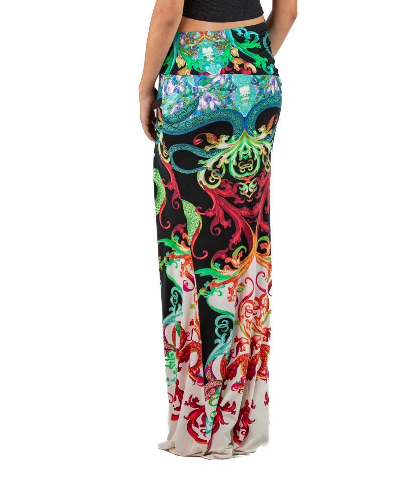 Roberto Cavalli, jupe imprimée serpent gothique en jersey poly/Lycra, taille basse, années 2000 en vente 3