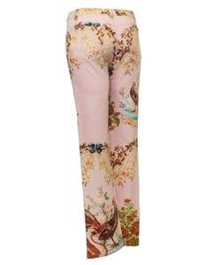 2000's Roberto Cavalli Printed Pale Pink Jeans