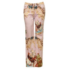 2000's Roberto Cavalli Printed Pale Pink Jeans