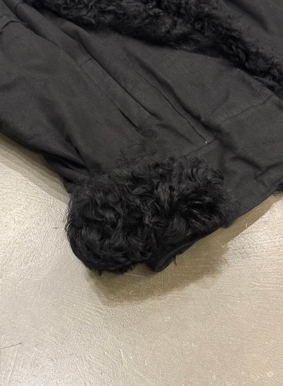 Noir 2000s Roberto Cavalli real fur jacket en vente