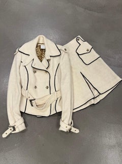 2000s Roberto Cavalli tweed set jacket & skirt