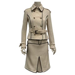 2000s Roberto Cavalli tweed set jacket & skirt