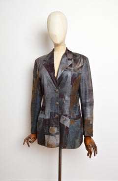 2000’s Roberto Cavalli Vintage Boho Patchwork Suede and Leather Blazer - Jacket