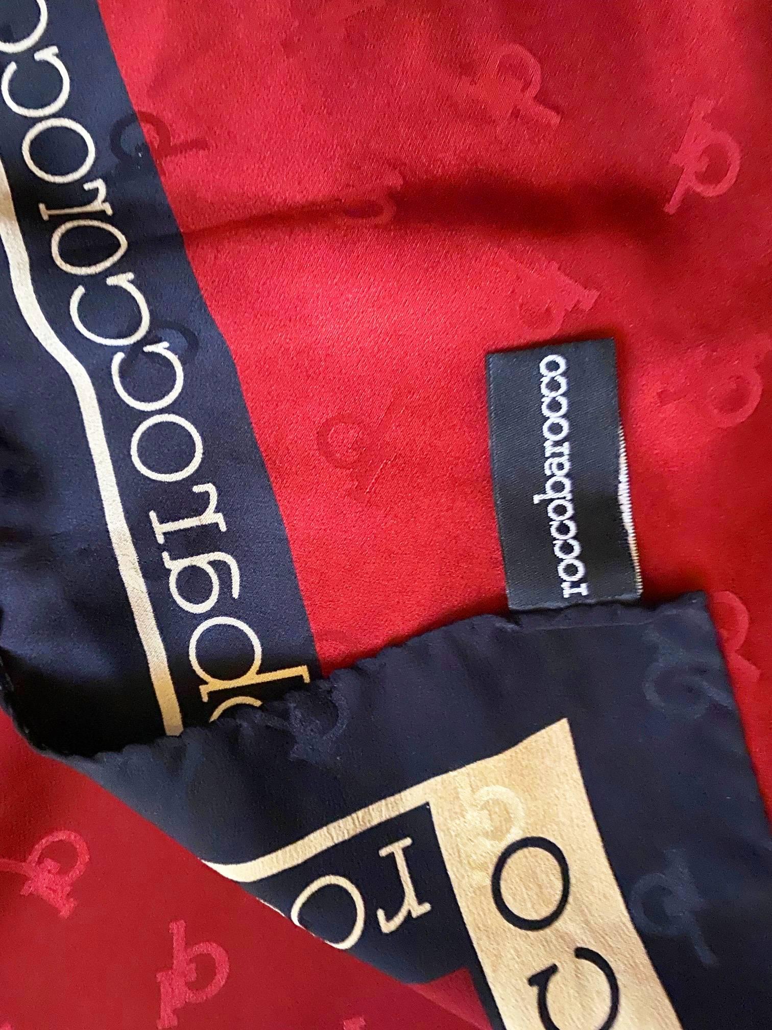 Red 2000s Rocco barocco silk scarf  For Sale