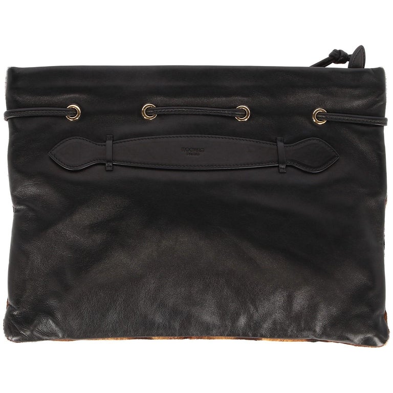 2000s Rochas Calf Hair Clutch at 1stDibs