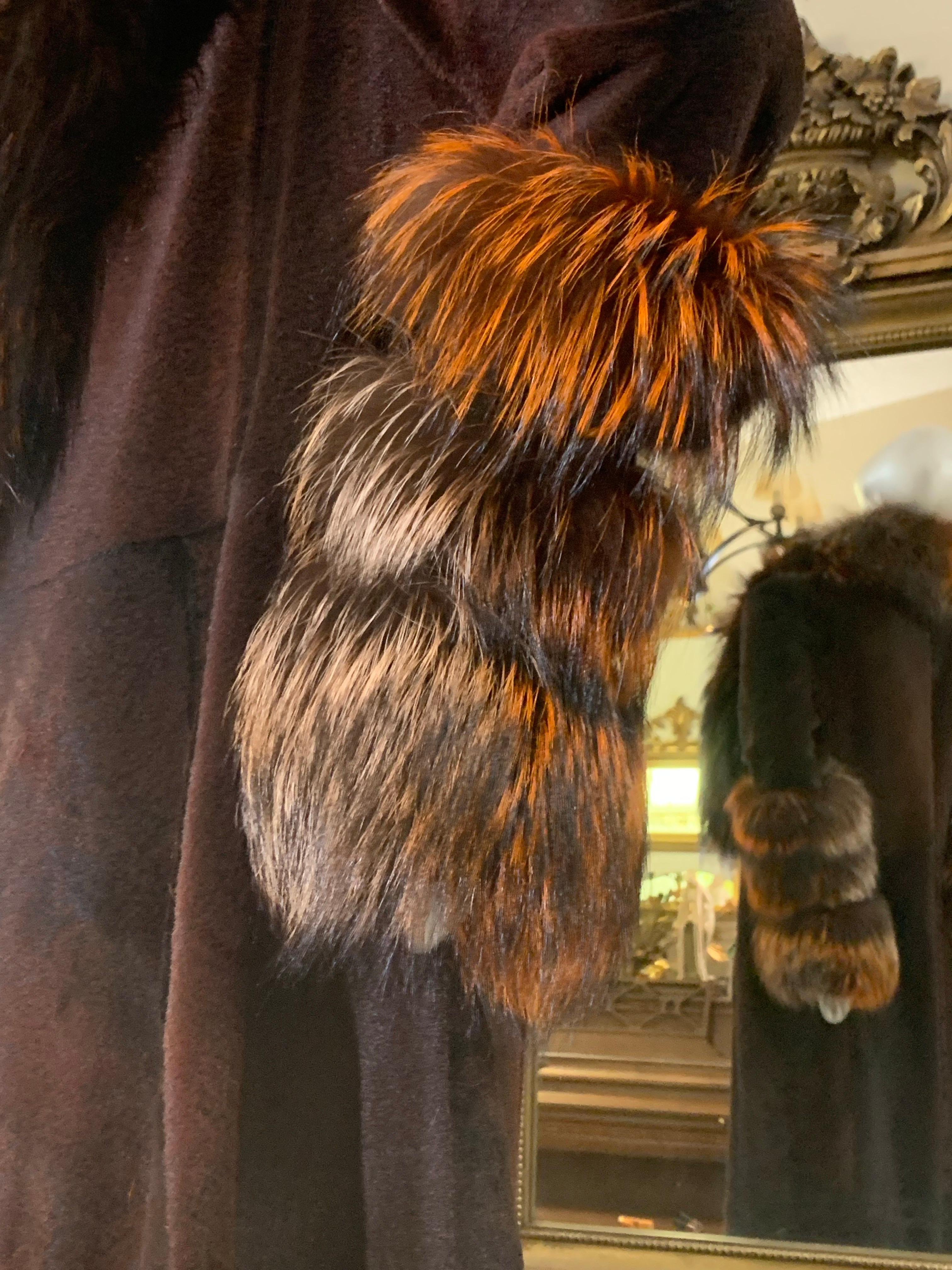 2000s Rockstar Runway Roberto Cavalli Pony Fur & Fox Collar Maxi Coat 3