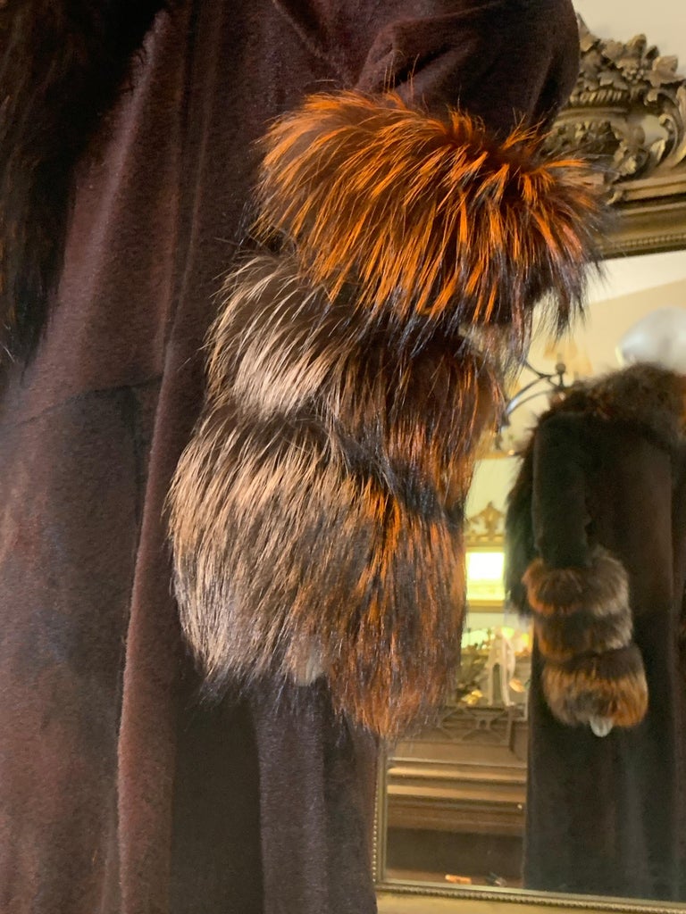 Veste En Fourrure Marron Et Noir Vintage Roberto Cavalli - Style Mohawk Des Années 2000 - Taille M