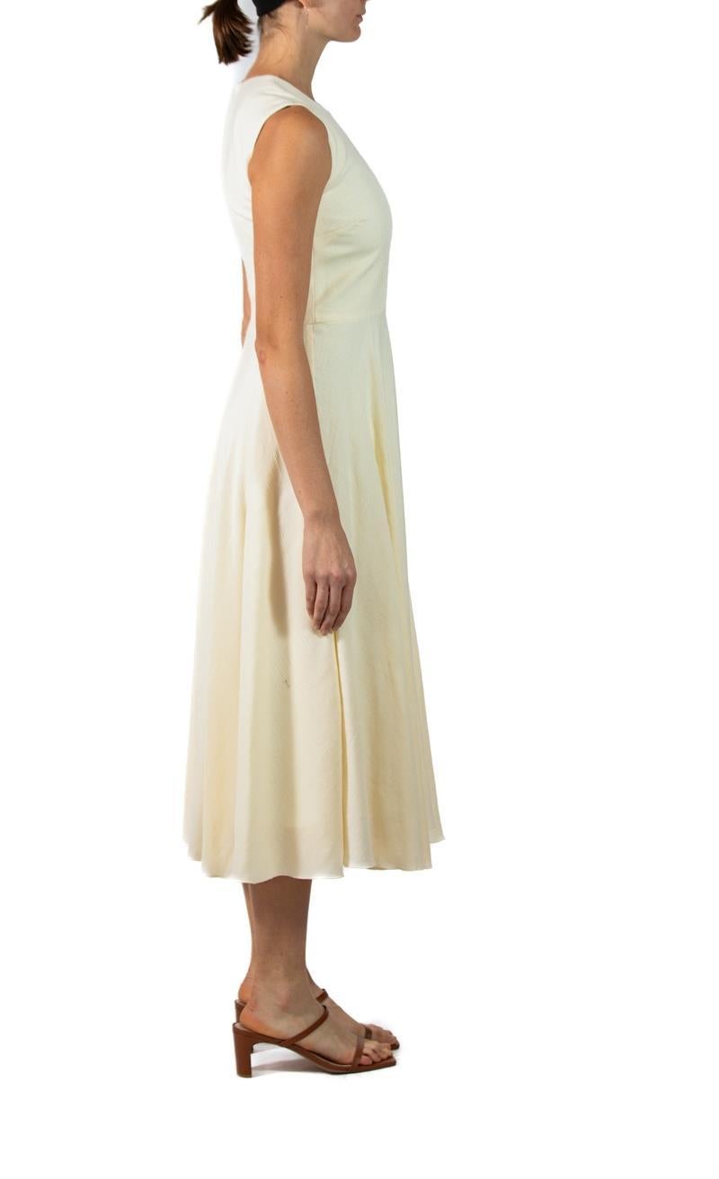 Women's 2000S ROKSANDA Cream Wool & Viscose Sleeveless Dress With Fitted Bust For Sale