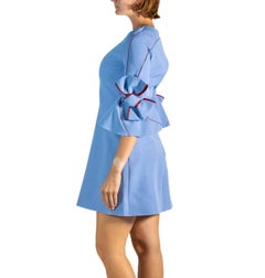 2000er Roksanda Hellblaues & rotes Kleid