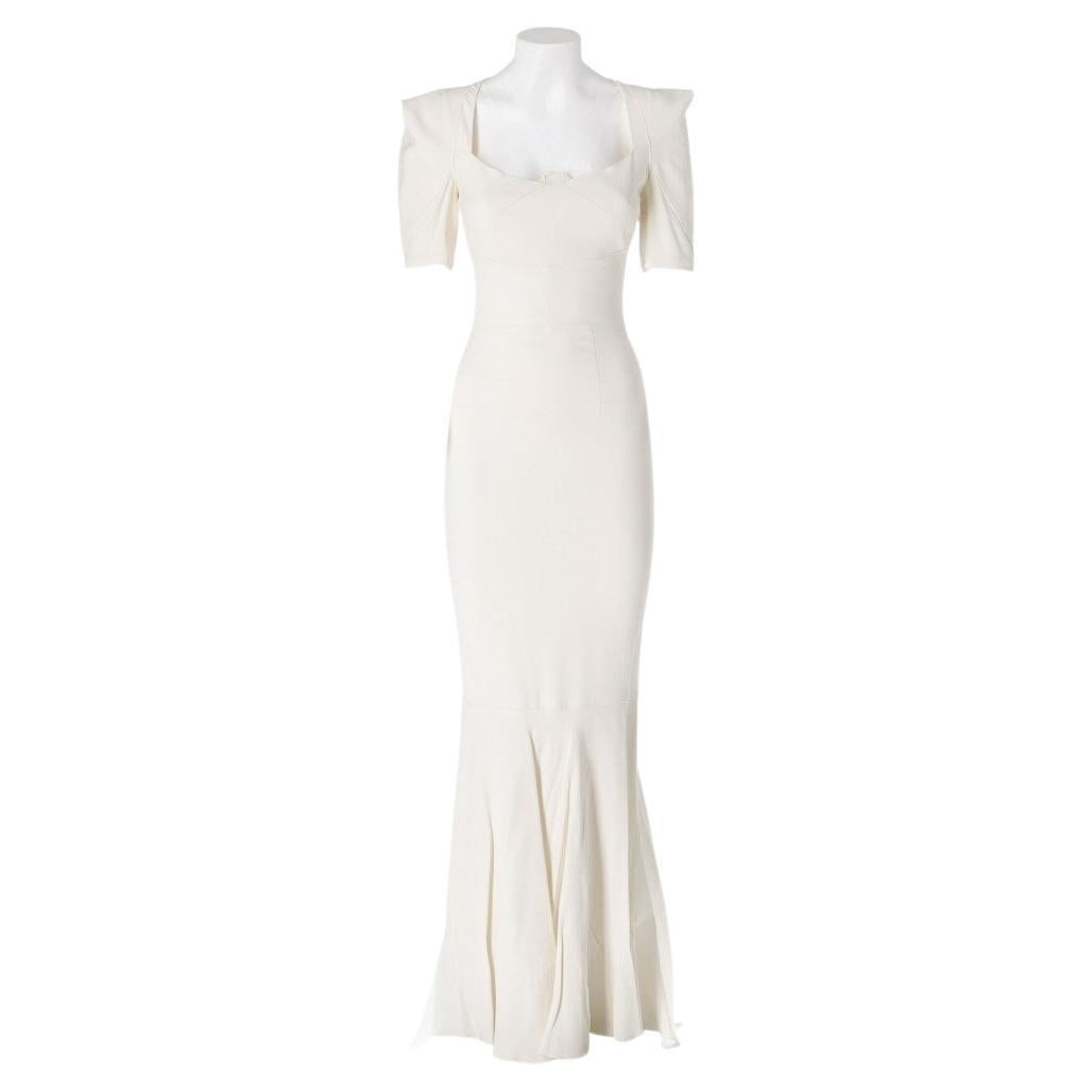 2000s Roland Mouret Vintage white wedding dress For Sale