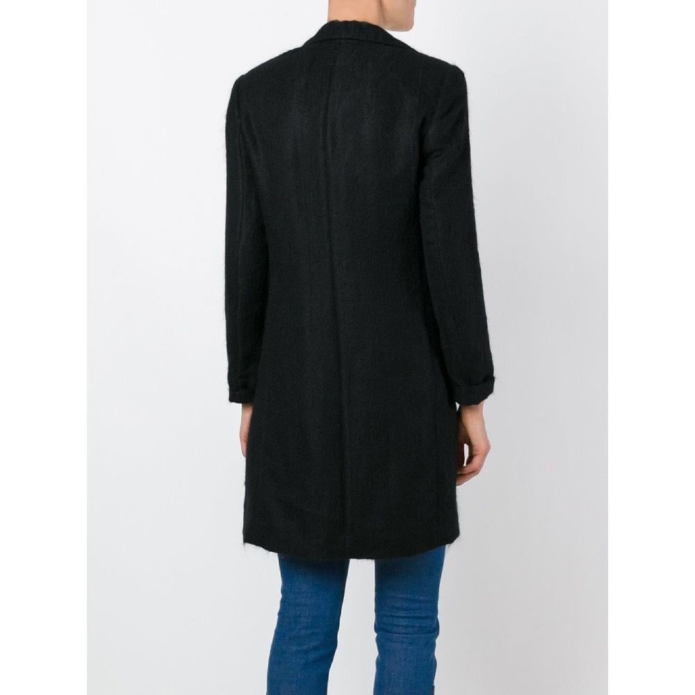 Women's 2000s Romeo Gigli Black Mohair Coat