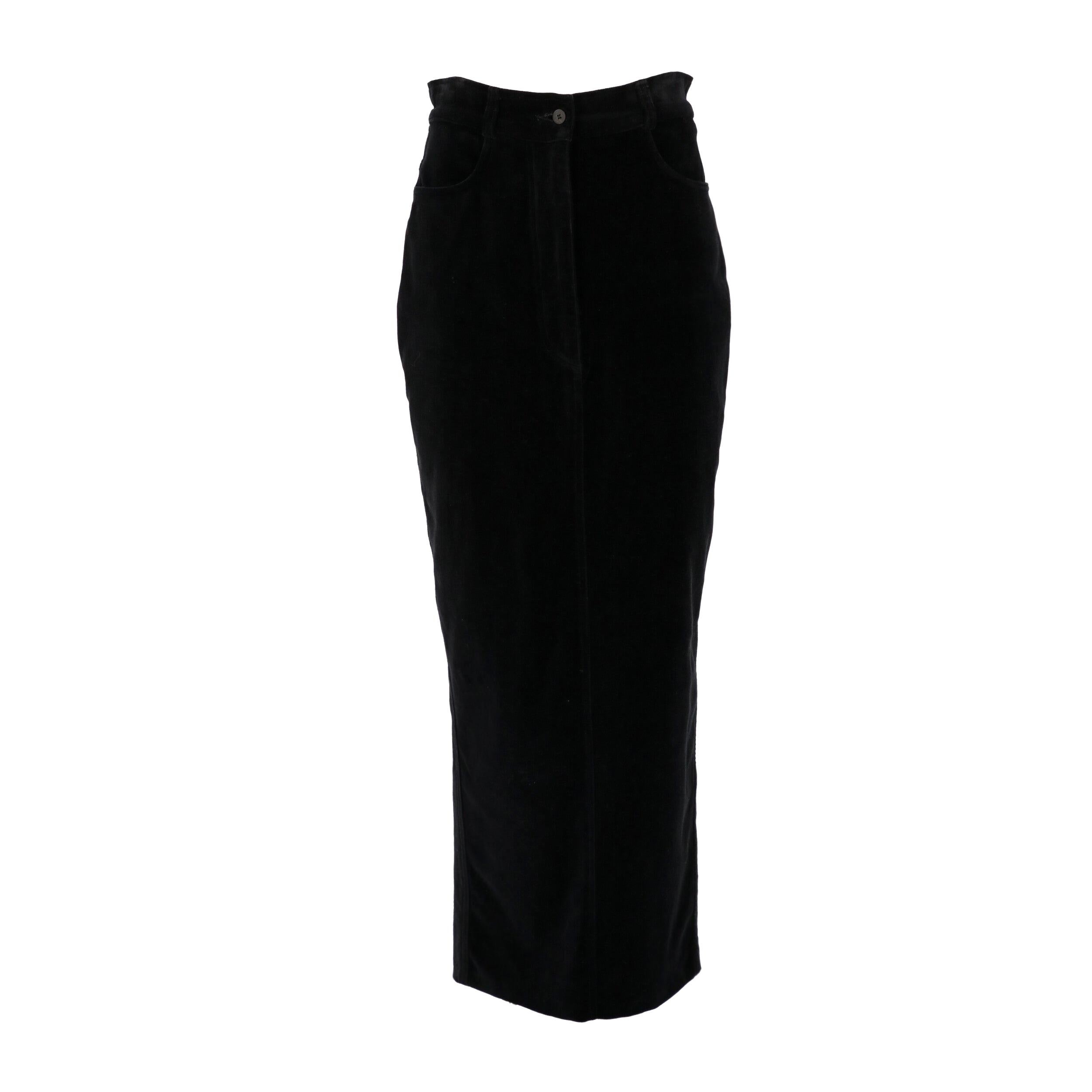 2000s Romeo Gigli Black Velvet Skirt