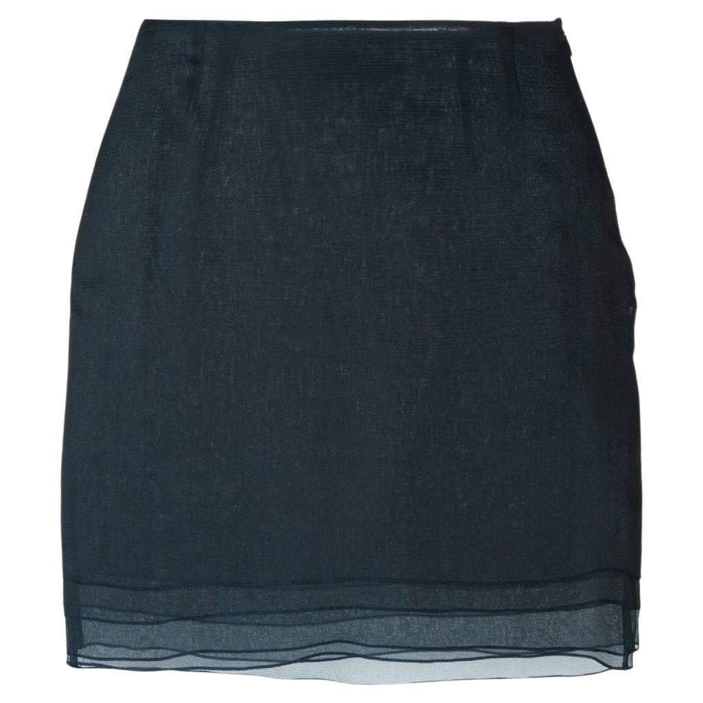 2000s Romeo Gigli blue sheer-silk layered mini skirt