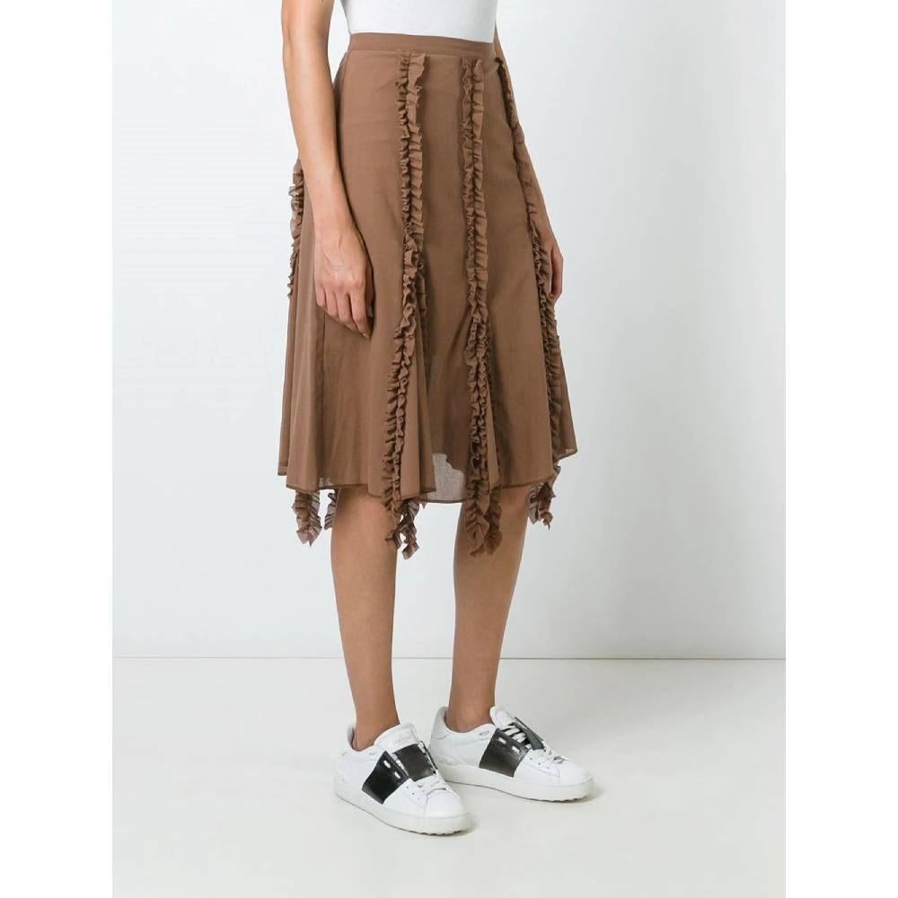 mid length brown skirt
