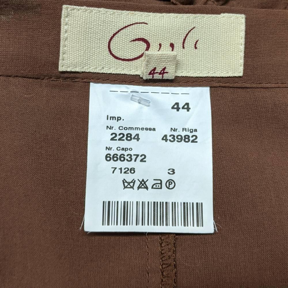 Women's 2000s Romeo Gigli brown cotton mid-length high waist skirt For Sale