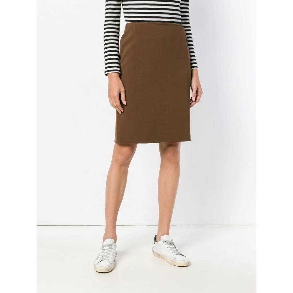 Brown 2000s Romeo Gigli brown wool blend skirt For Sale