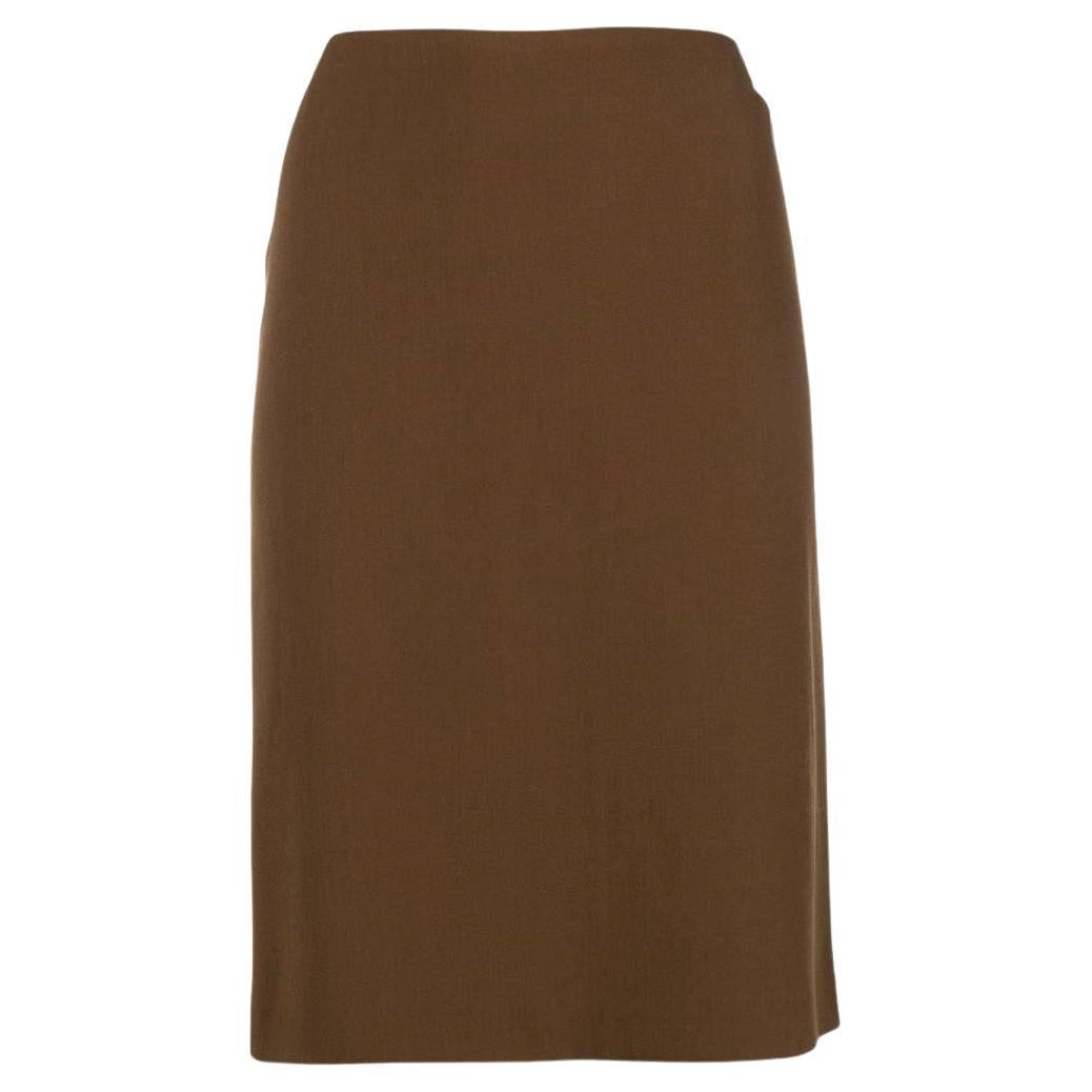 2000s Romeo Gigli brown wool blend skirt For Sale