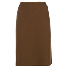 2000s Romeo Gigli brown wool blend skirt