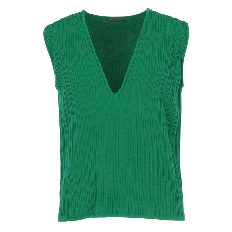 2000s Romeo Gigli Green Knitted Vest For Sale at 1stDibs