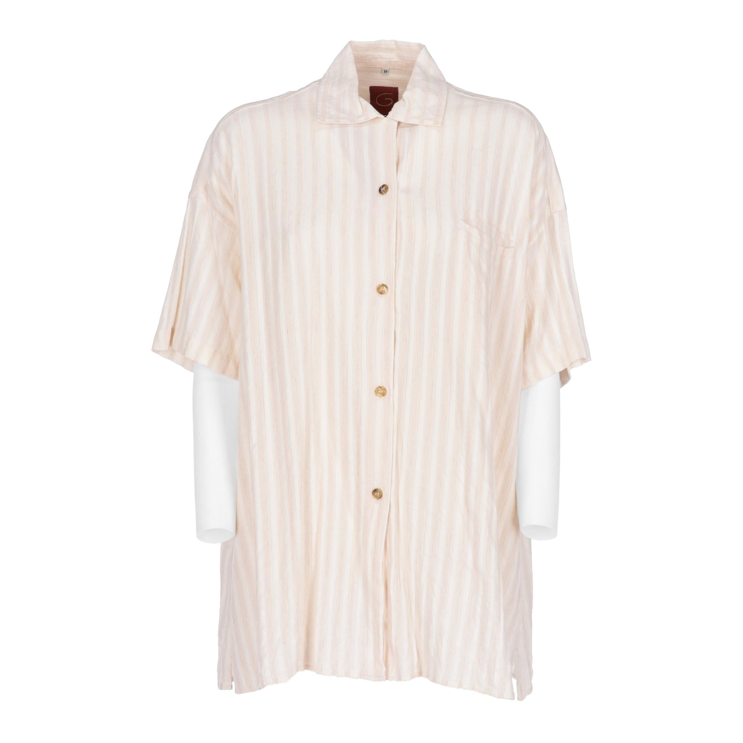 2000s Romeo Gigli Striped Short-sleeved Shirt