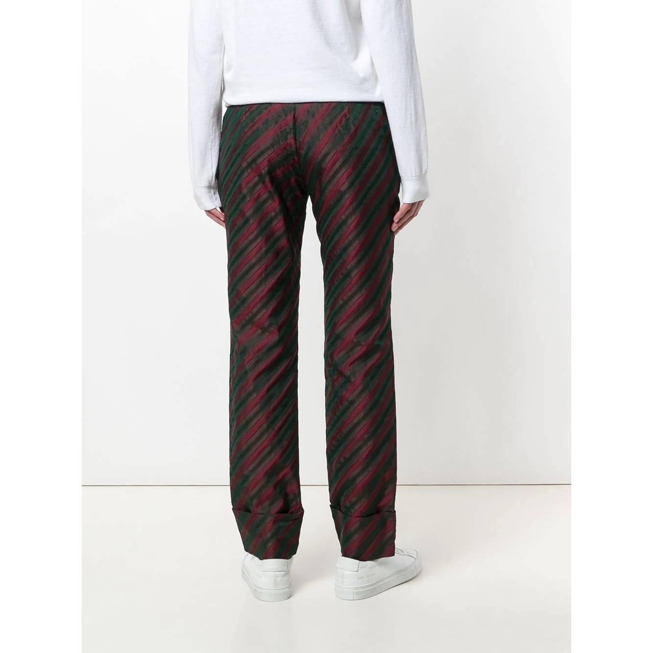 Black 2000s Romeo Gigli Striped Trousers For Sale