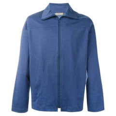 2000s Romeo Gigli Vintage blue zipped sweater with collar