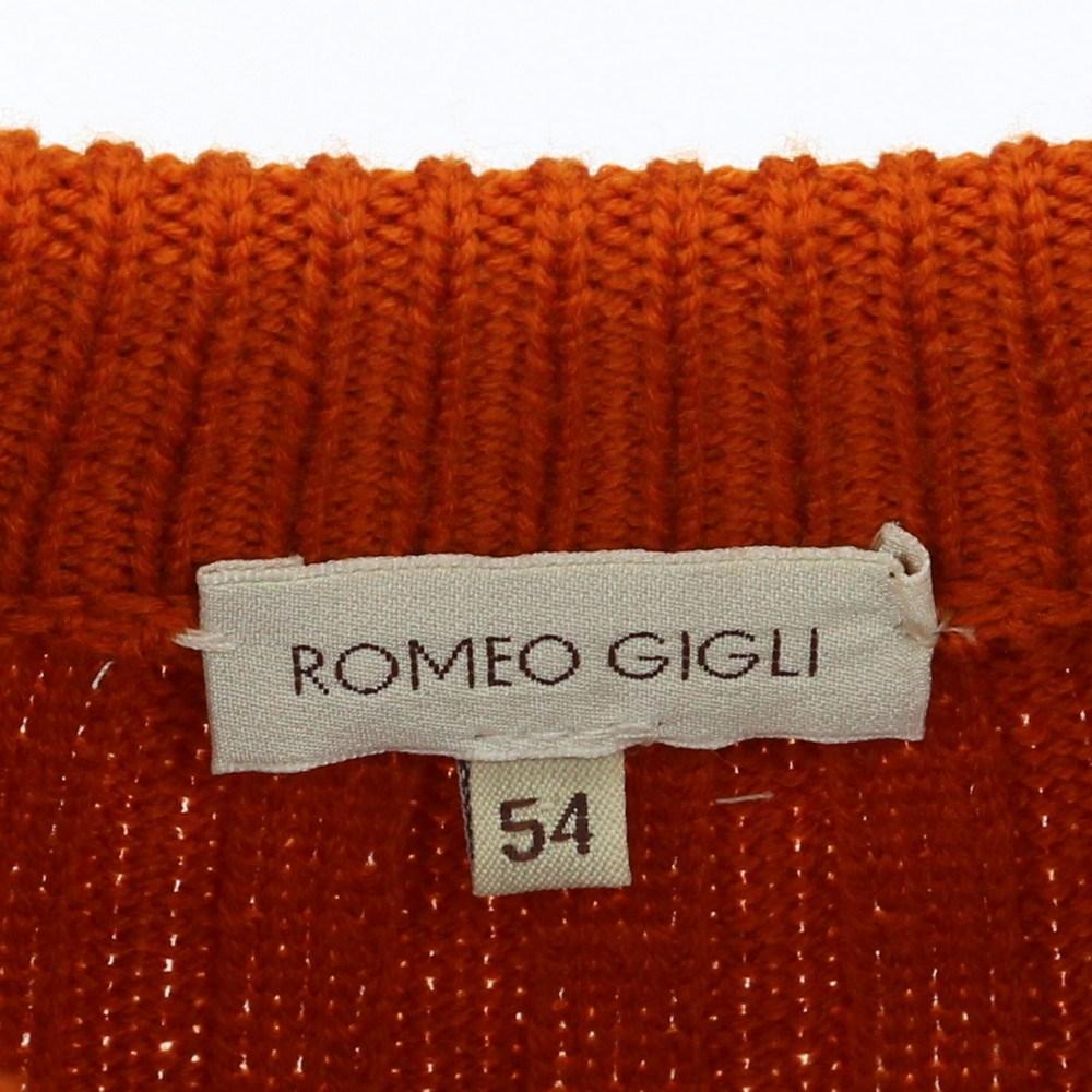2000s Romeo Gigli Vintage orange virgin wool cardigan In Excellent Condition For Sale In Lugo (RA), IT