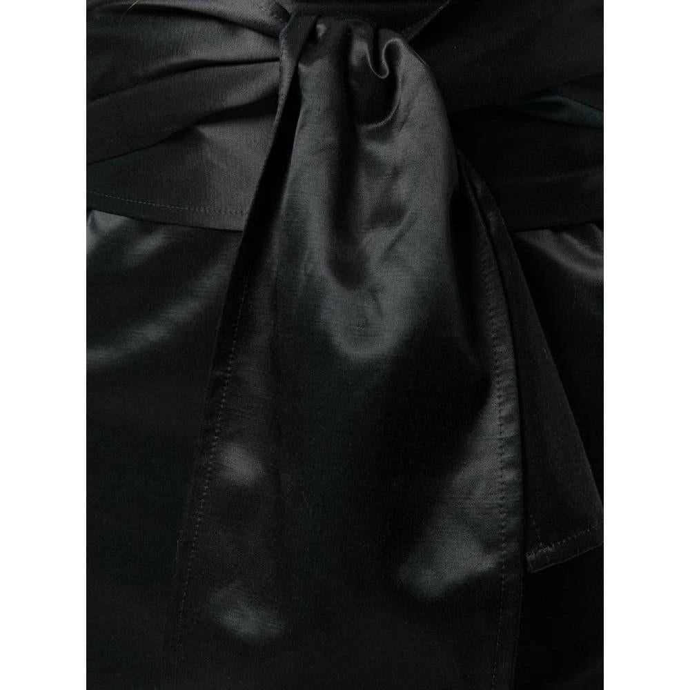 Women's 2000s Romeo Gigli Vintage polish black cotton waistbanded skirt