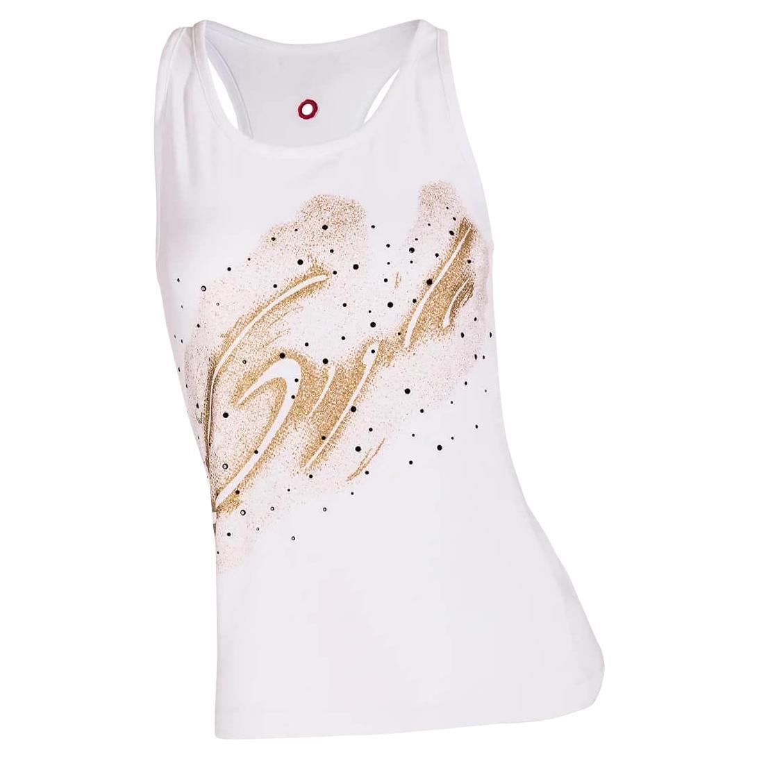 2000's Romeo Gigli White and Gold ID Tank Top For Sale at 1stDibs