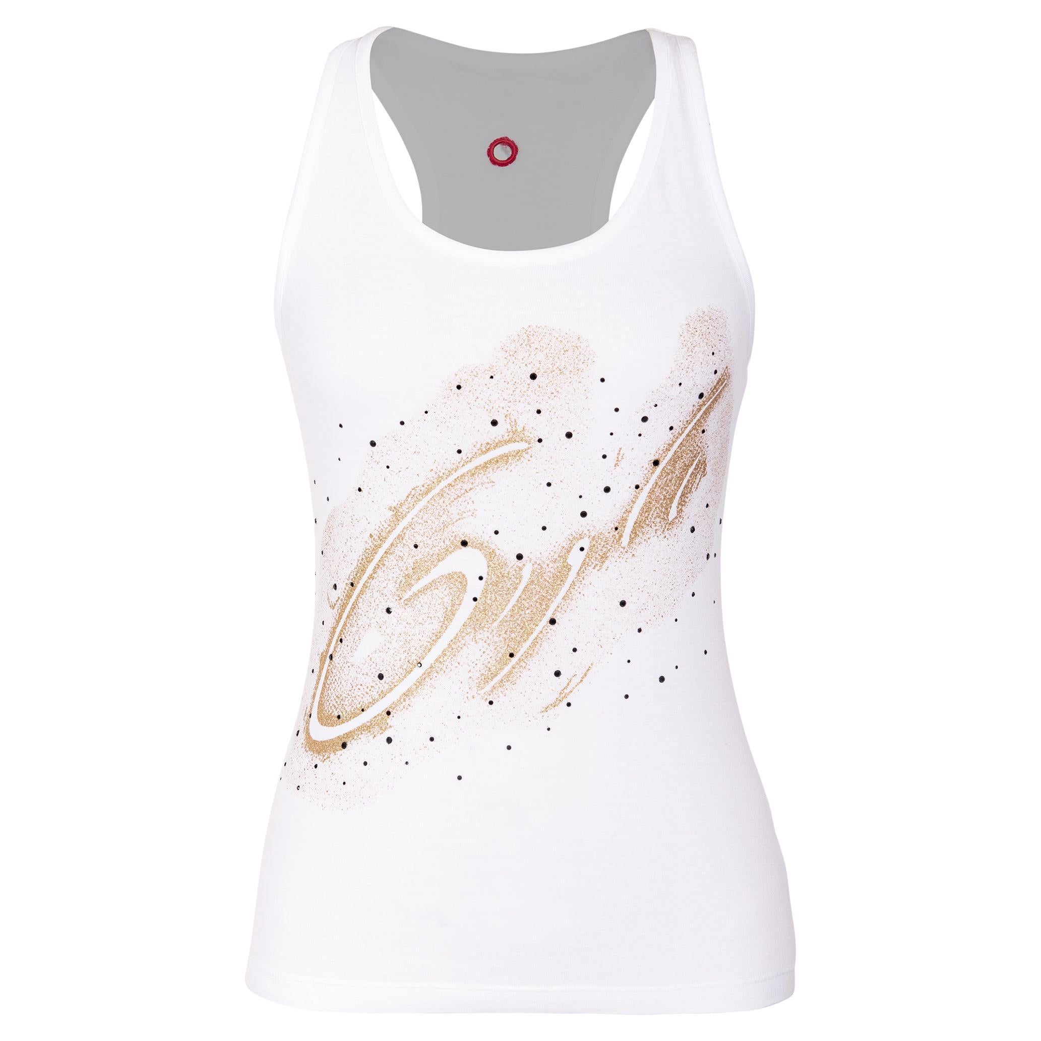 2000's Romeo Gigli White and Gold ID Tank Top