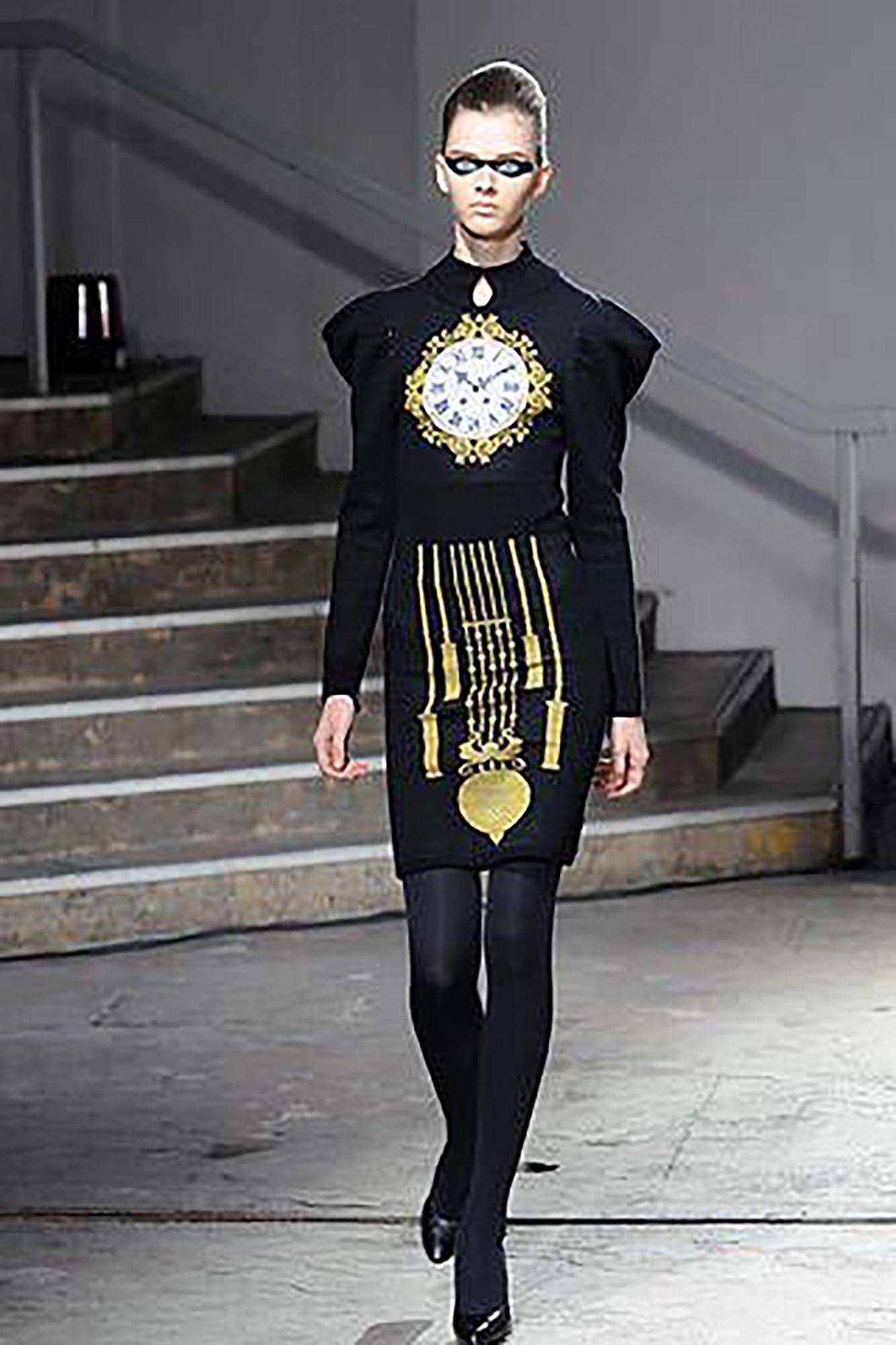 2008 Runway Jeremy Scott Novelty Grandfather Clock Dress In Excellent Condition For Sale In London, GB
