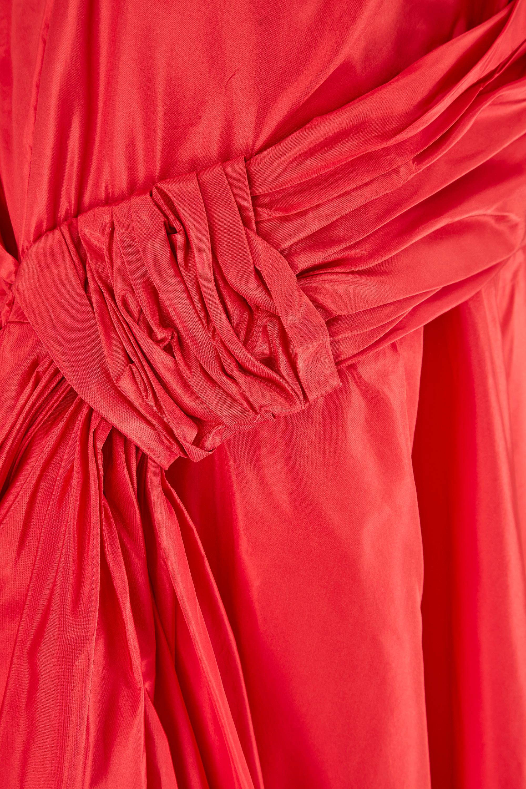 red taffeta dress