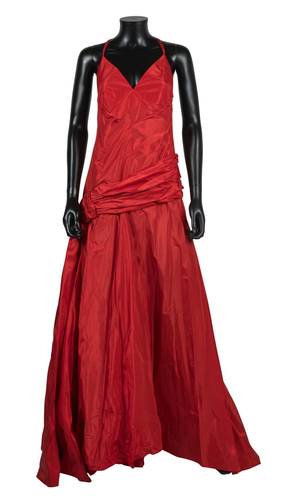 2000s Runway Valentino Red Silk Taffeta Dress In Excellent Condition In London, GB