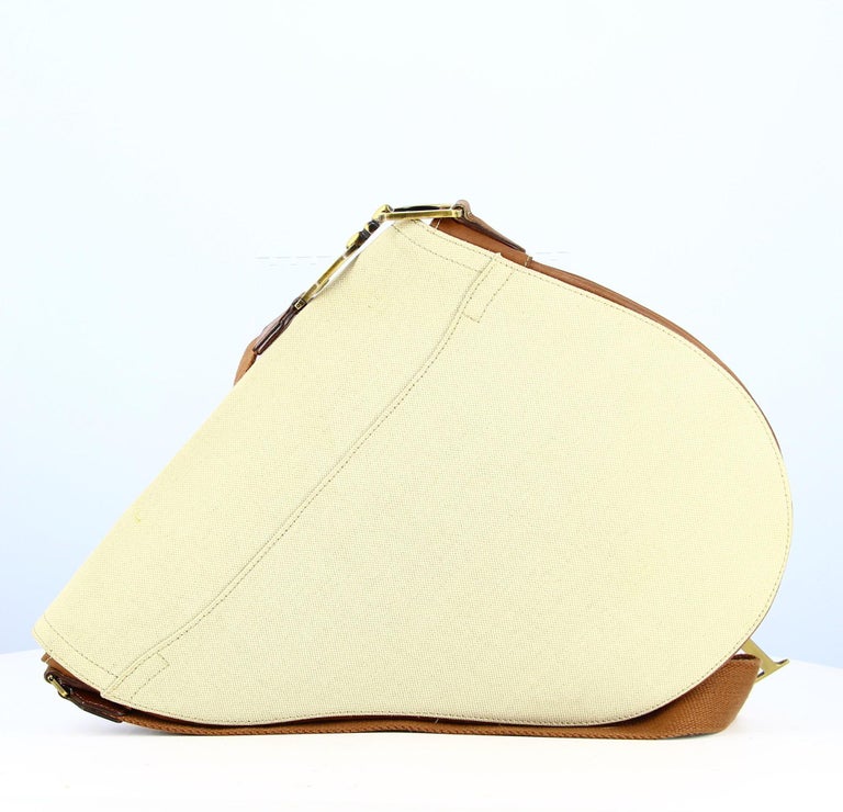 2000'S Saddle Bag Christian Dior Brown and Beige For Sale at 1stDibs